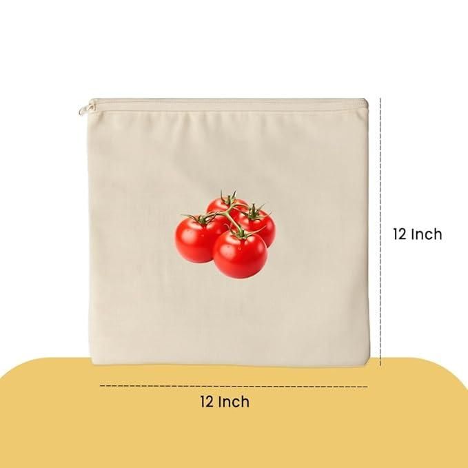 Cotton Reusable Vegetable Bags for Fridge (Pack of 10pc)
