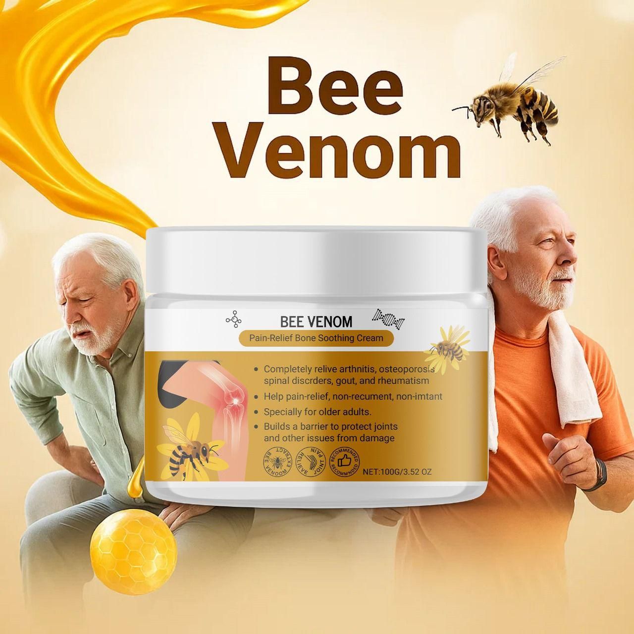 Bee Venom Pain Relief Bone Soothing Cream 100gm Each (Pack of 2)
